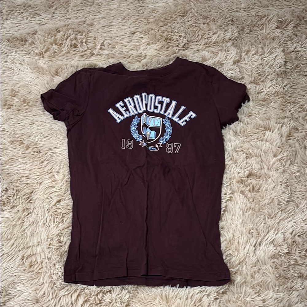 Aeropostale Brown Short Sleeve Tee with Logo